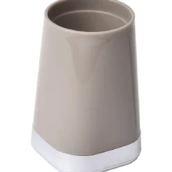 GOBELET ROND BASE CARREE CHROMEE TAUPE