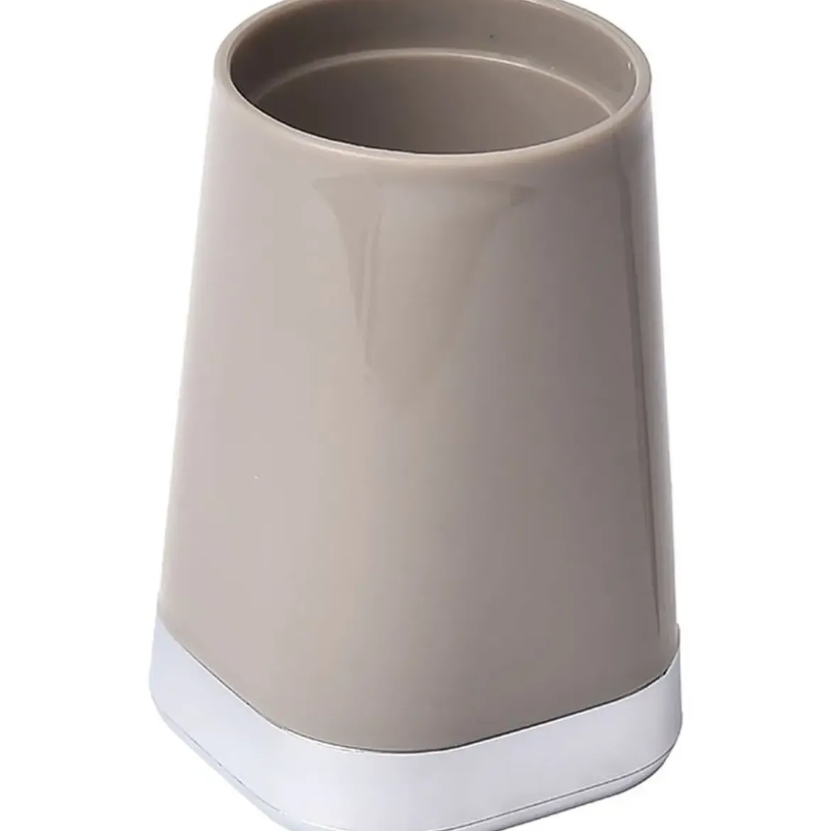 GOBELET ROND BASE CARREE CHROMEE TAUPE