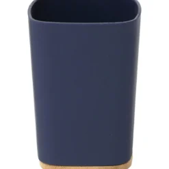 GOBELET RUBBER ET ABS ET BAMBOU 0.380L BLEU MARINE