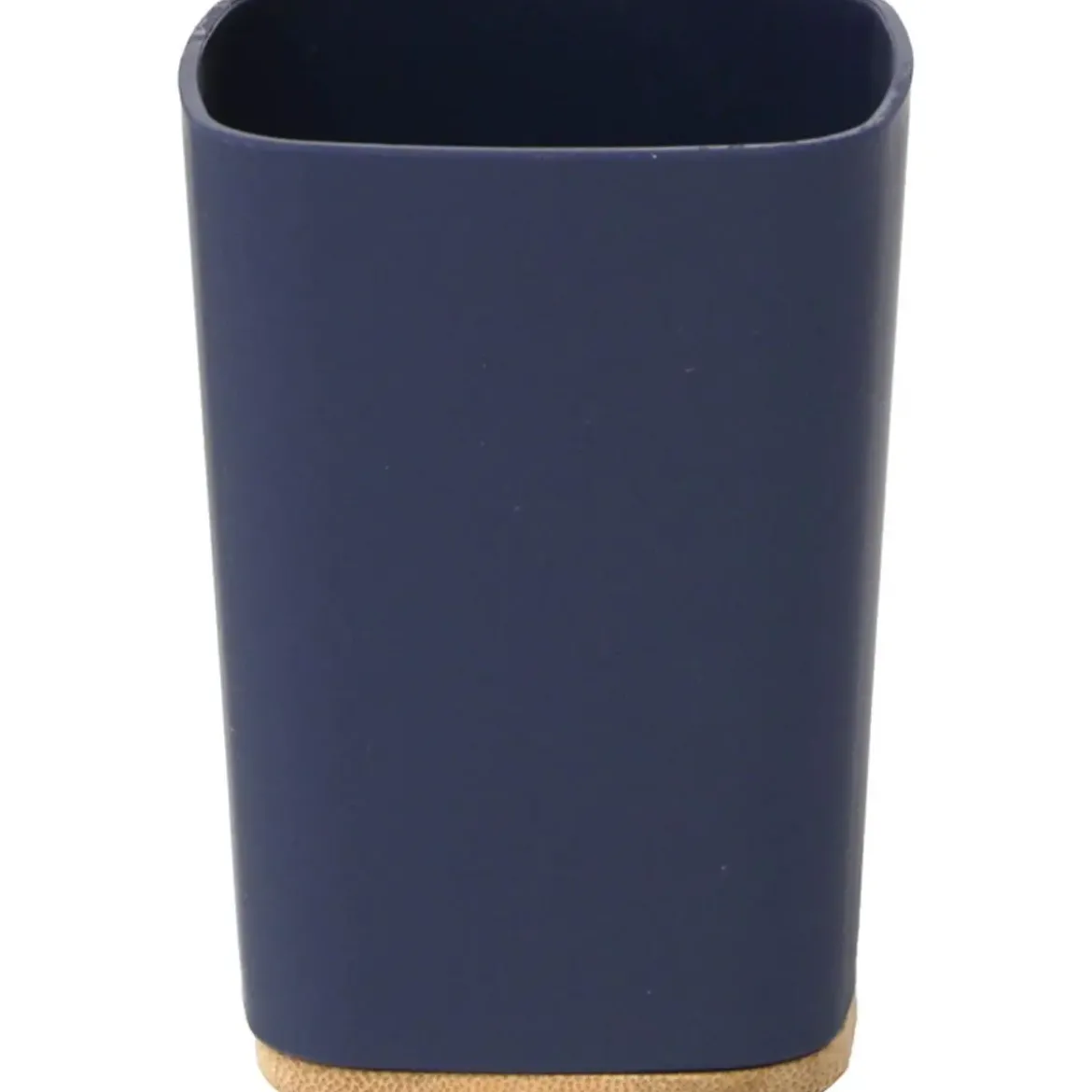 GOBELET RUBBER ET ABS ET BAMBOU 0.380L BLEU MARINE