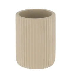 GOBELET STRIE ARRONDI POLYRESINE TAUPE