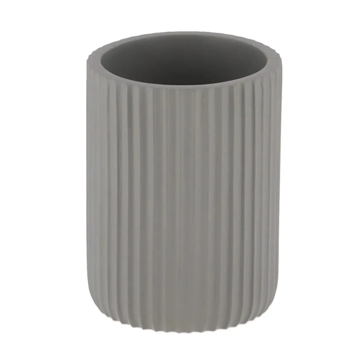 GOBELET STRIE ARRONDI POLYRESINE GRIS