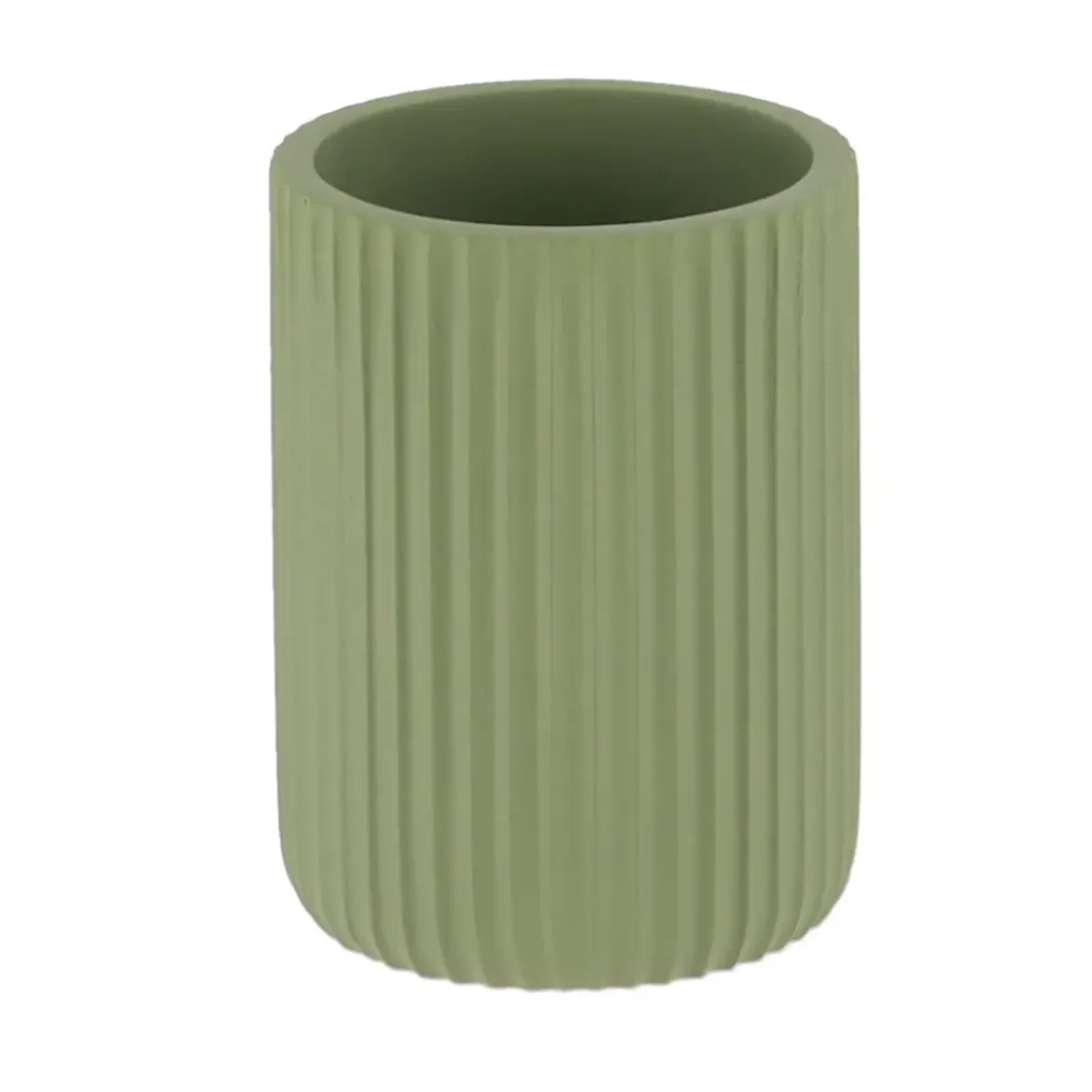 GOBELET STRIE ARRONDI POLYRESINE KAKI