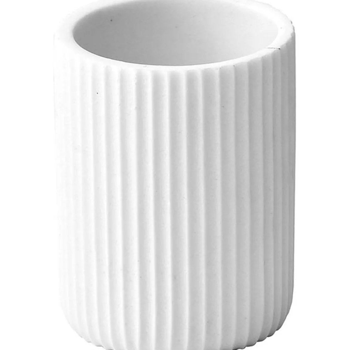 GOBELET STRIE ARRONDI POLYRESINE BLANC