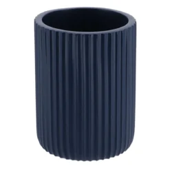 GOBELET STRIE ARRONDI POLYRESINE BLEU MARINE