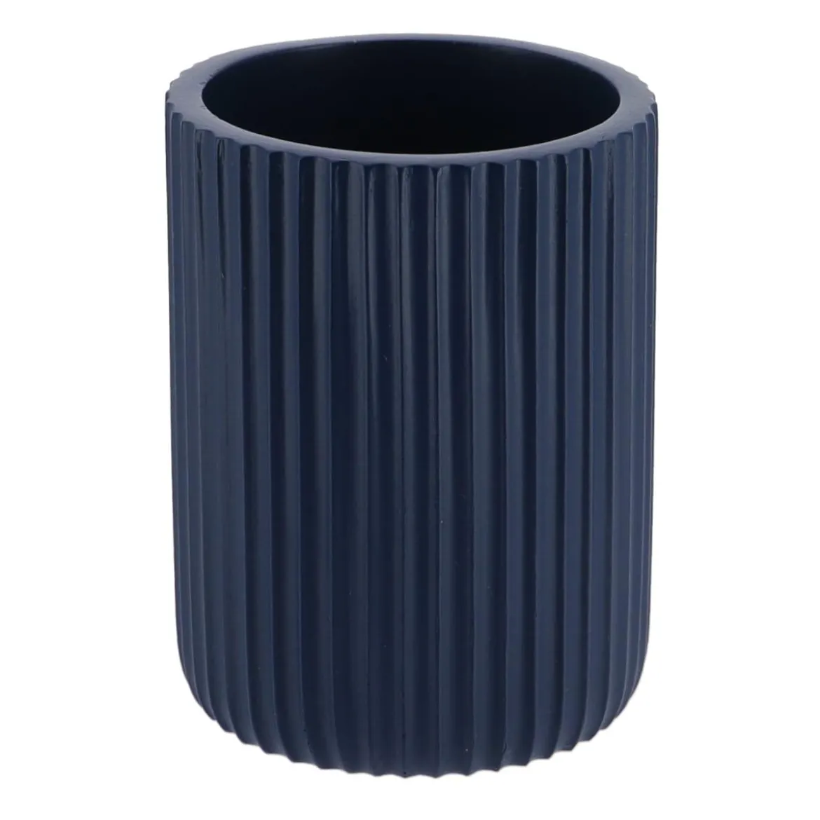 GOBELET STRIE ARRONDI POLYRESINE BLEU MARINE