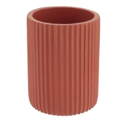 GOBELET STRIE ARRONDI POLYRESINE TERRACOTTA