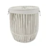 GRANDE PANIERE A LINGE AVEC COUVERCLE FACON CORDE BLANC