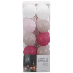 GUIRLANDE BOULE 20 LED NUANCE ROSE TAUPE