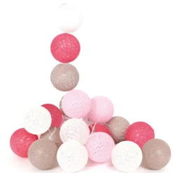 GUIRLANDE BOULE 20 LED NUANCE ROSE TAUPE
