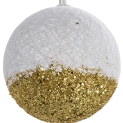GUIRLANDE BOULES BLANC DORE