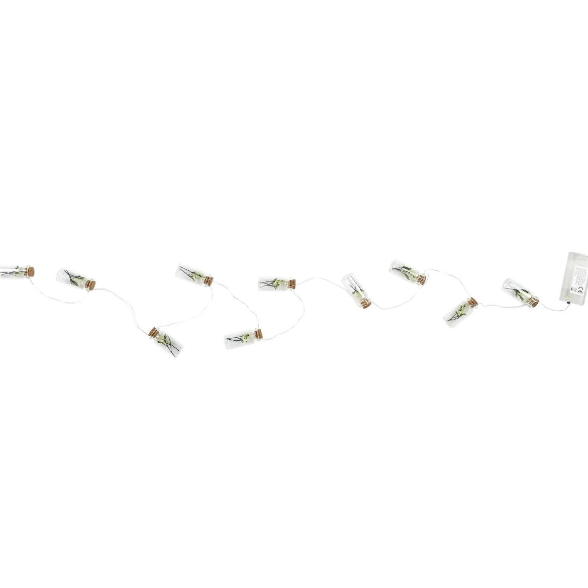 GUIRLANDE 10 FIOLES VERRE REMPLIES DE FLEURS