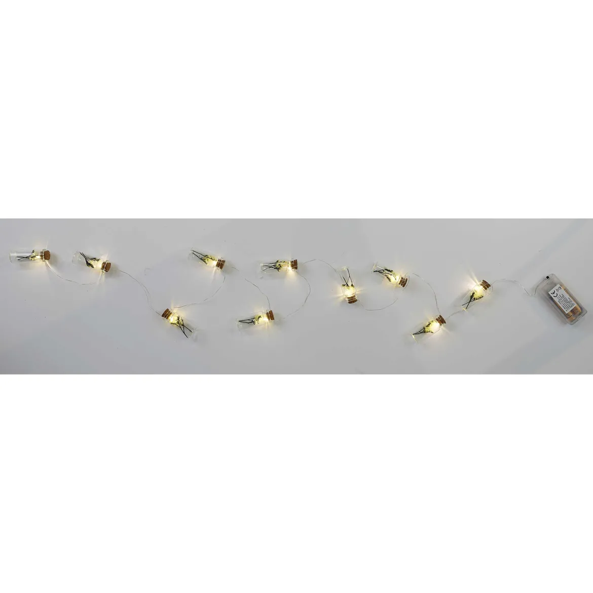 GUIRLANDE 10 FIOLES VERRE REMPLIES DE FLEURS