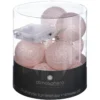 GUIRLANDE LED A PILE TARA 10 BOULES ROSE CLAIR D.6CM