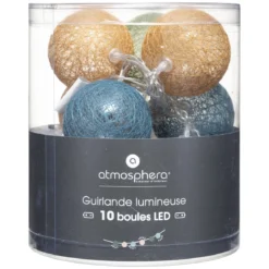 GUIRLANDE LED PILE 10 BOULES ARMY D.6CM