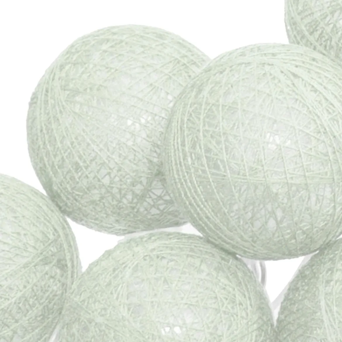 GUIRLANDE LED PILE 10 BOULES CELADON D.6CM