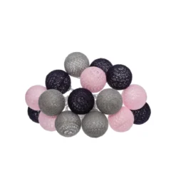 GUIRLANDE LED PILE 16 BOULES SMOKY D.3.5CM