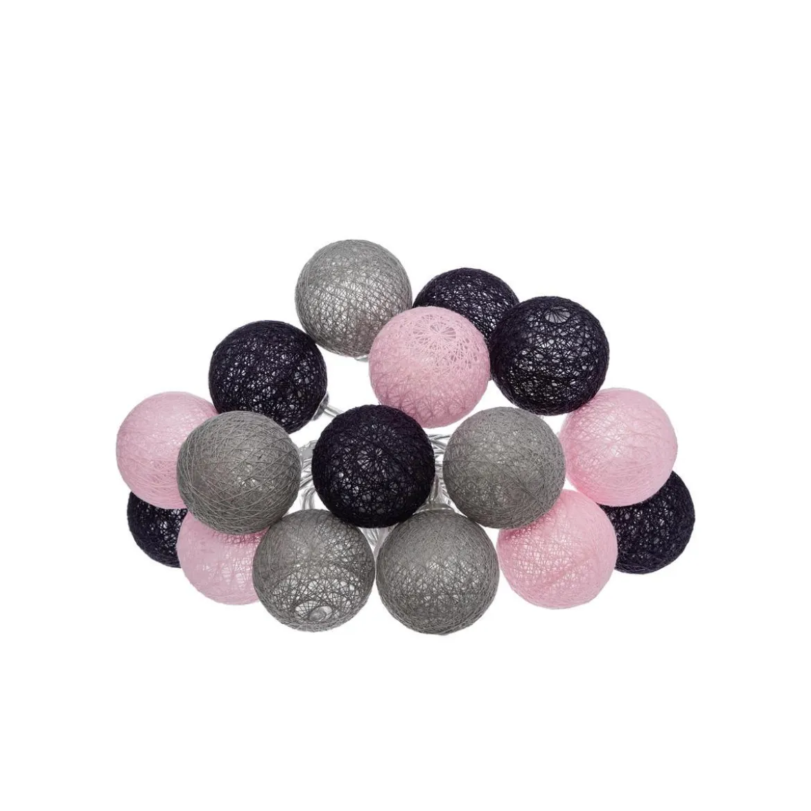 GUIRLANDE LED PILE 16 BOULES SMOKY D.3.5CM