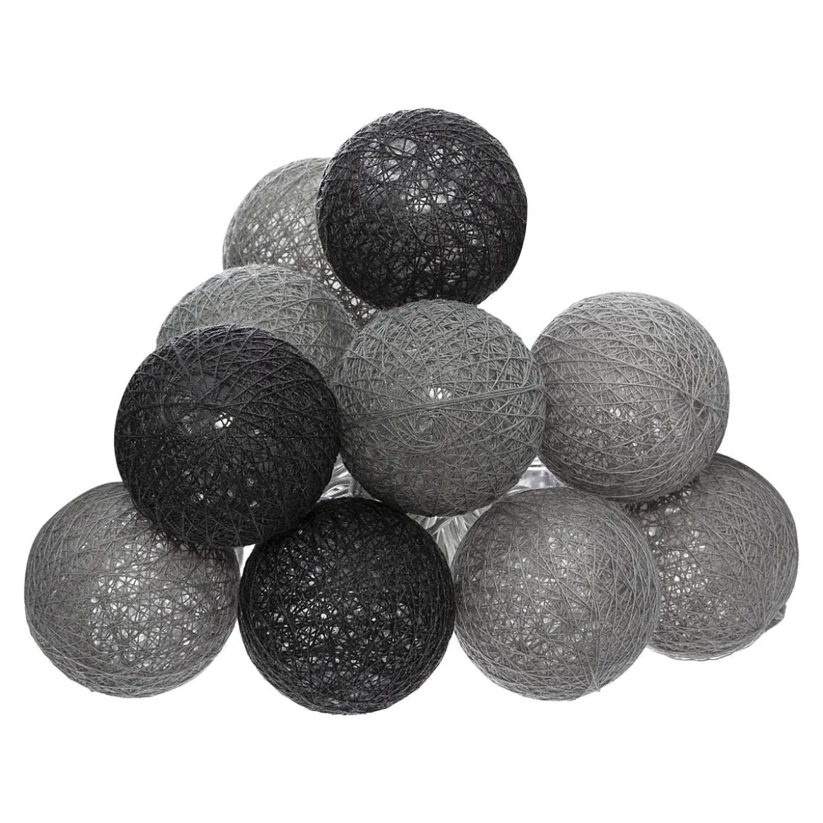 GUIRLANDE LED PILE 10 BOULES SMOKY D.6CM