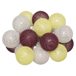 GUIRLANDE LED PILE 16 BOULES SORBET D.3.5CM