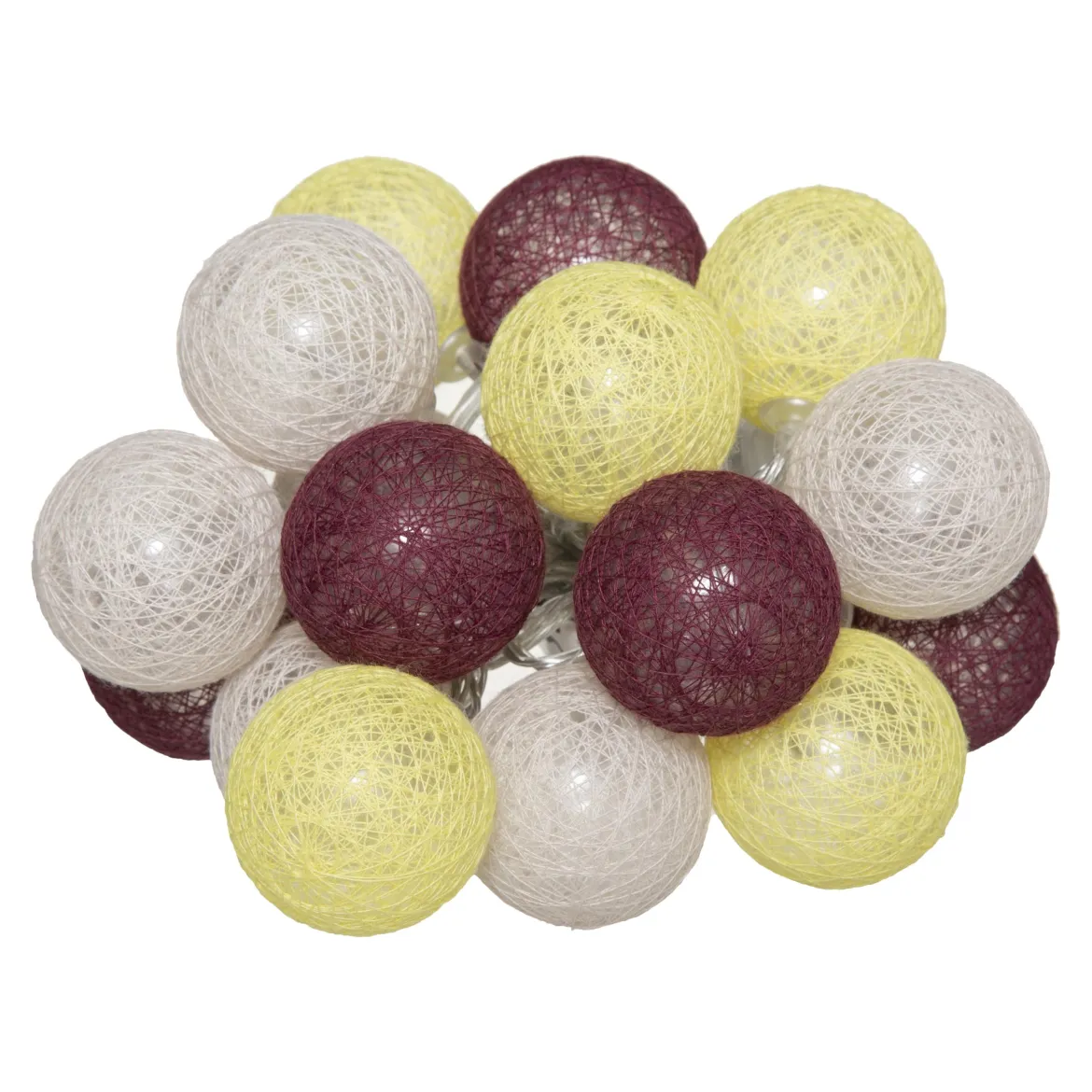 GUIRLANDE LED PILE 16 BOULES SORBET D.3.5CM