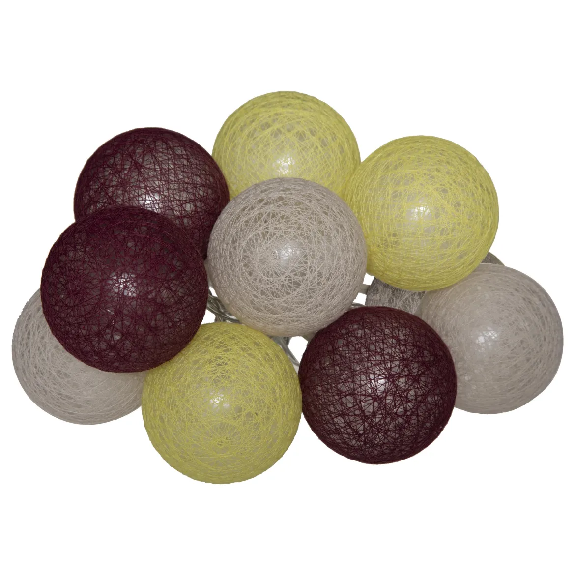 GUIRLANDE LED PILE 10 BOULES SORBET D.6CM