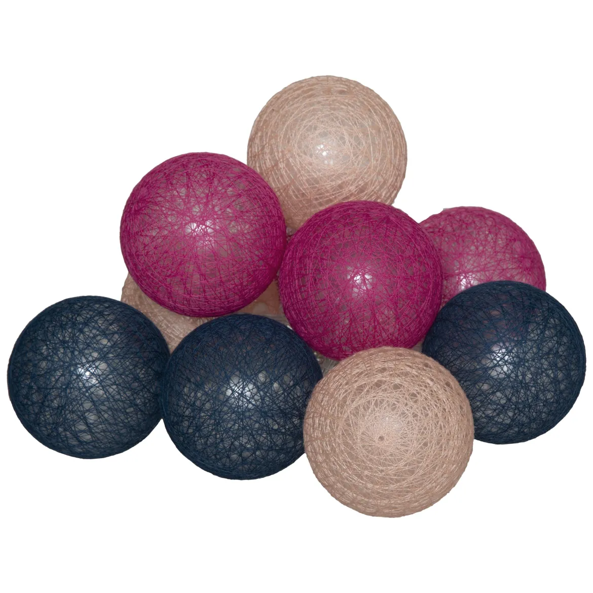 GUIRLANDE LED PILE 10 BOULES SORBET D.6CM