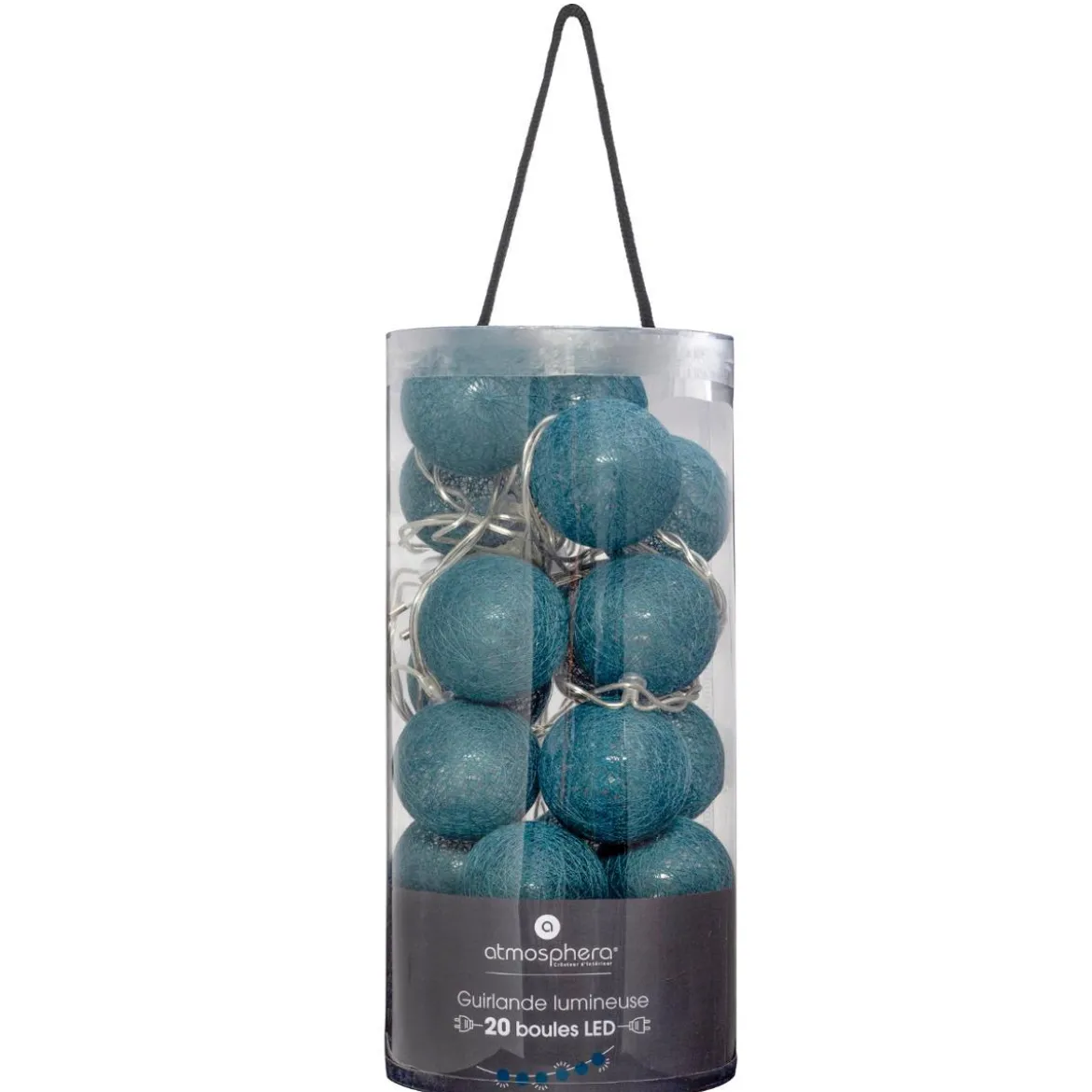 GUIRLANDE LED SECTEUR 20 BOULES BLEU D.6CM