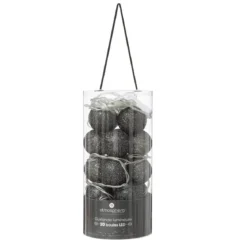 GUIRLANDE LED SECTEUR 20 BOULES NOIR D.6CM