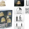 GUIRLANDE LUMINEUSE LANTERNE ROTIN 6 LED BLANC CHAUD