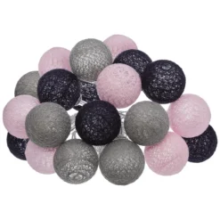 GUIRLANDE TARA SECTEUR 20 BOULES PINKY D.6CM
