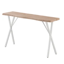 HERMIONE CONSOLE 140X35X80CM PIEDS BLANC