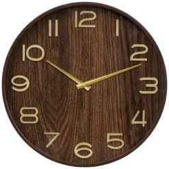 HORLOGE IVANA BOIS MARRON D.55CM