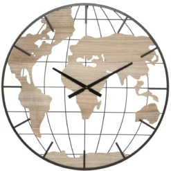 HORLOGE METAL MONDE JAY D.90CM