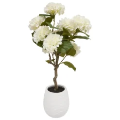 HORTENSIA POT CERAMIQUE MIKA BLANC H.100CM
