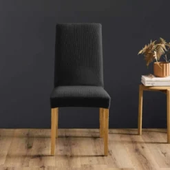 HOUSSE CHAISE 40X40X65CM GAUFRE UNI EXTENS. SACHA NOIR