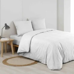 HOUSSE COUETTE 210X200CM MICROFIBRE BLANC