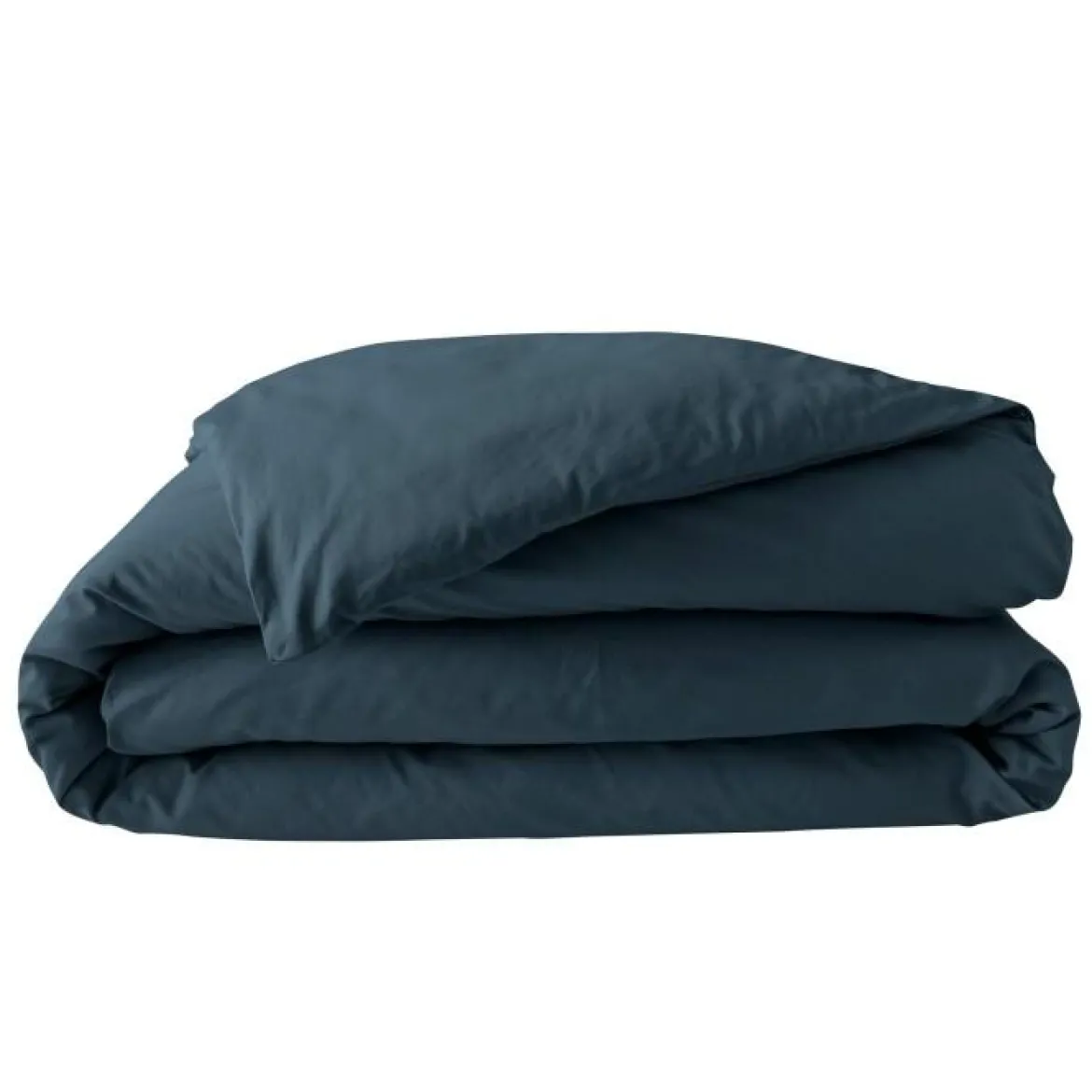 HOUSSE COUETTE 240X220CM PERCALE UNI 78 FILS BLEU NUIT