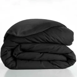 HOUSSE COUETTE 260X240CM UNI 57 FILS LINA NOIR