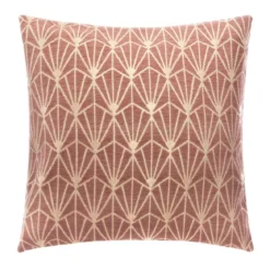 HOUSSE COUSSIN CHENILLE ART DECO ROSE 40X40CM