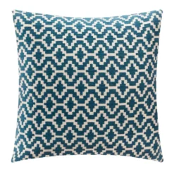 HOUSSE COUSSIN CHENILLE ETHNIQUE BLEU 40X40CM