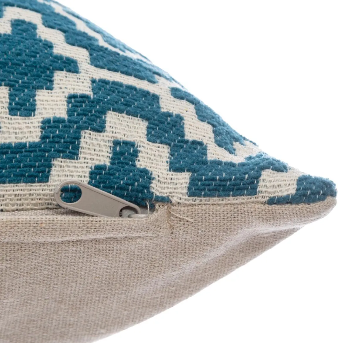 HOUSSE COUSSIN CHENILLE ETHNIQUE BLEU 40X40CM