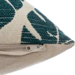HOUSSE COUSSIN CHENILLE FEUILLE VERT 40X40CM