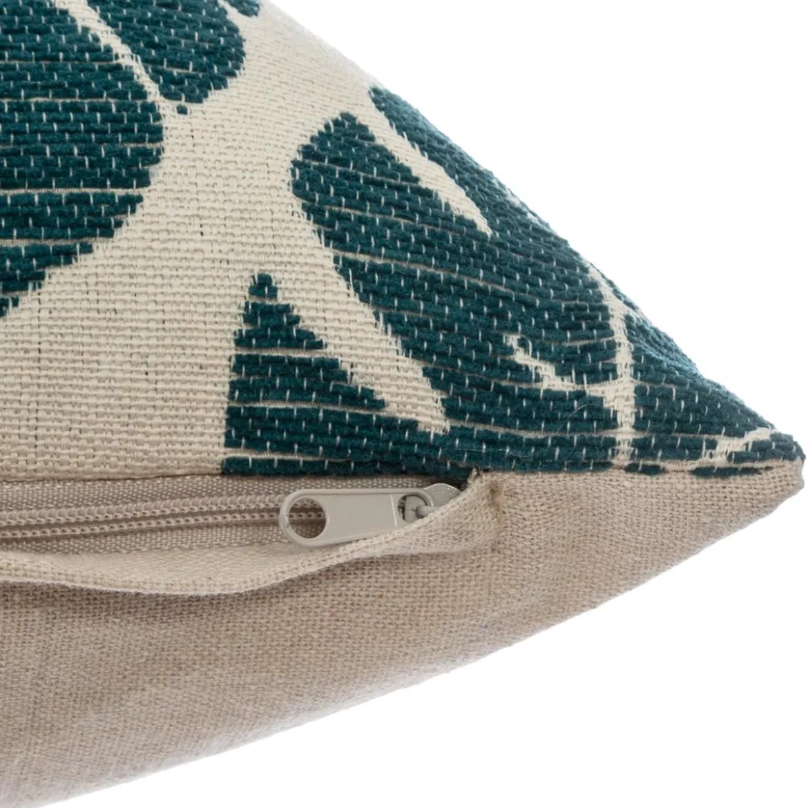 HOUSSE COUSSIN CHENILLE FEUILLE VERT 40X40CM