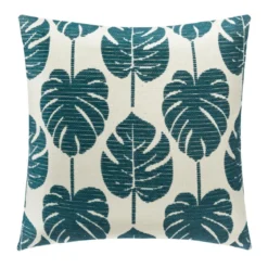 HOUSSE COUSSIN CHENILLE FEUILLE VERT 40X40CM
