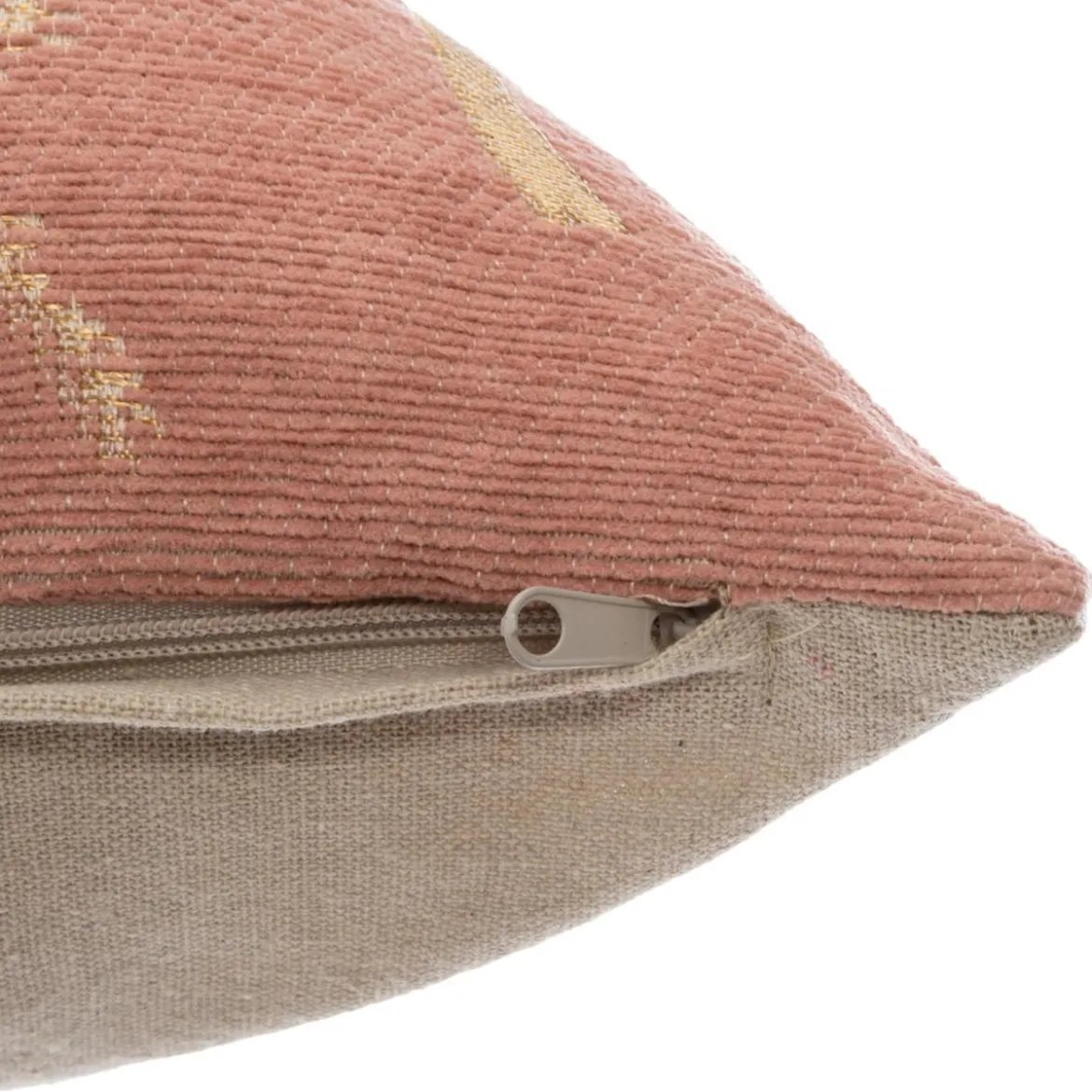 HOUSSE COUSSIN CHENILLE PALMIER ROSE 40X40CM