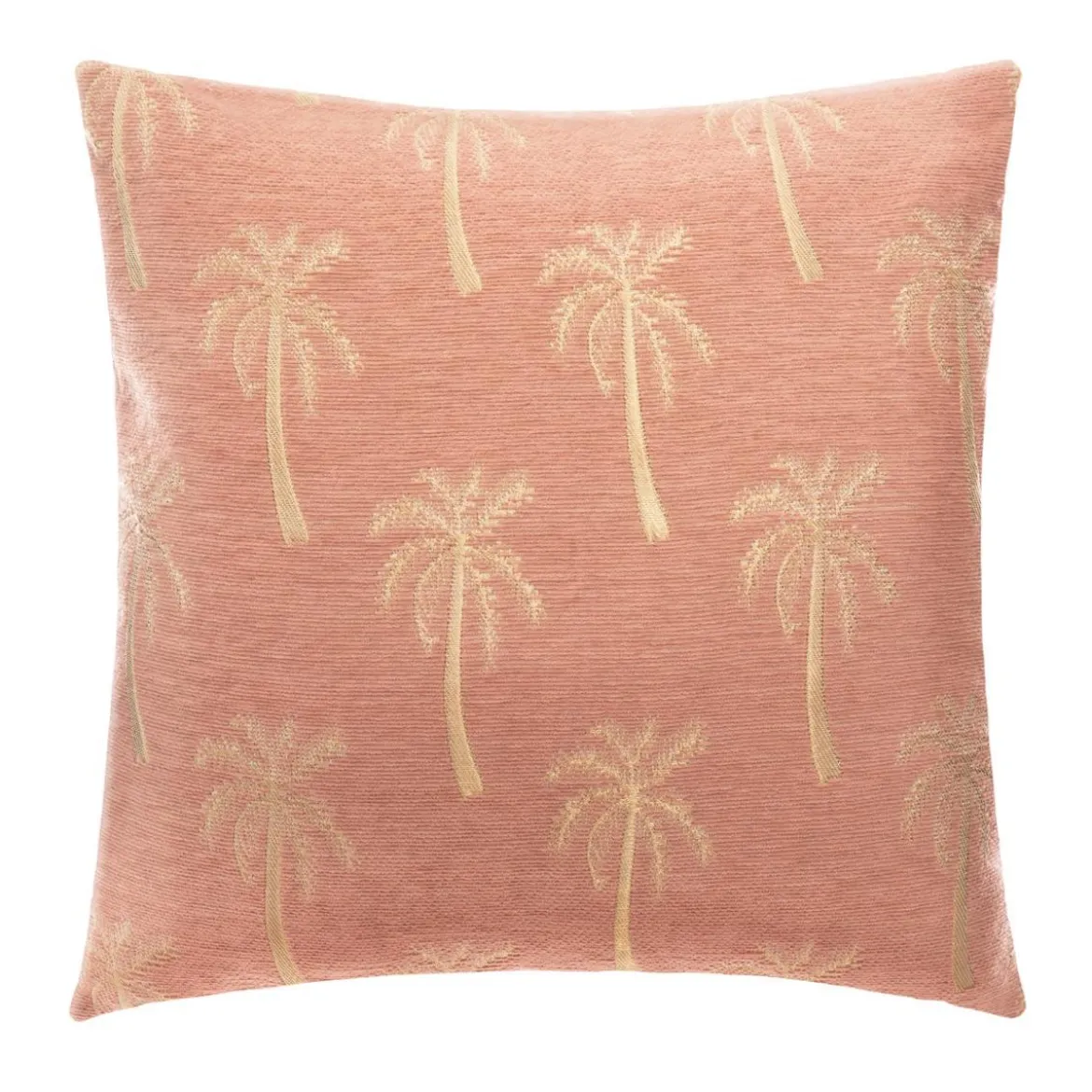 HOUSSE COUSSIN CHENILLE PALMIER ROSE 40X40CM