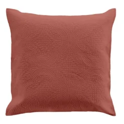 HOUSSE COUSSIN 60X60CM MICROFIBRE UNIE ROMANE TERRACOTTA