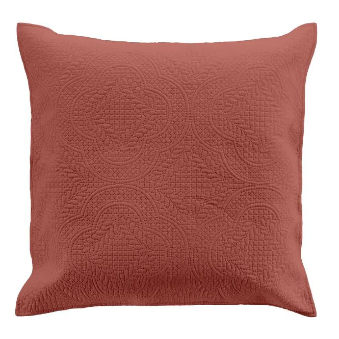 HOUSSE COUSSIN 60X60CM MICROFIBRE UNIE ROMANE TERRACOTTA