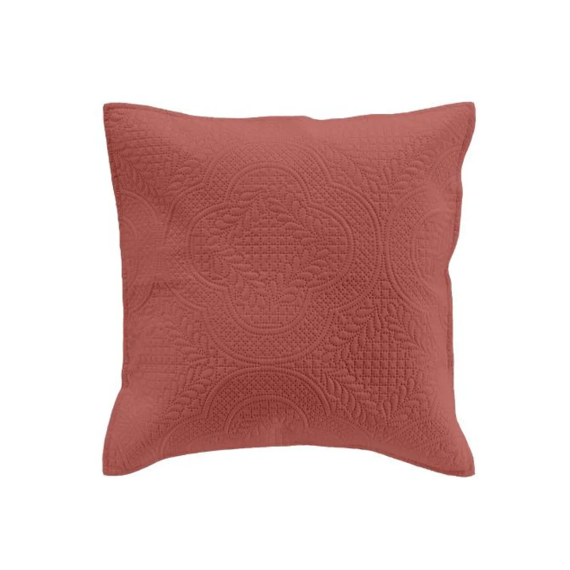 HOUSSE COUSSIN 40X40CM MICROFIBRE UNIE ROMANE TERRACOTTA